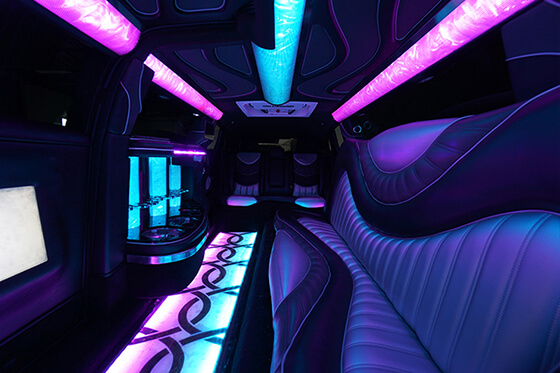 leather seats on limo